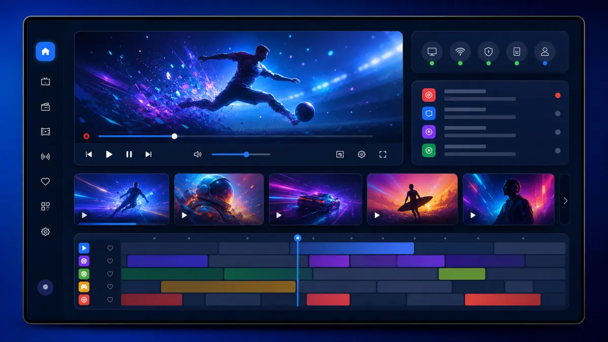 IPTV Nordic One dashboard preview on a television and devices